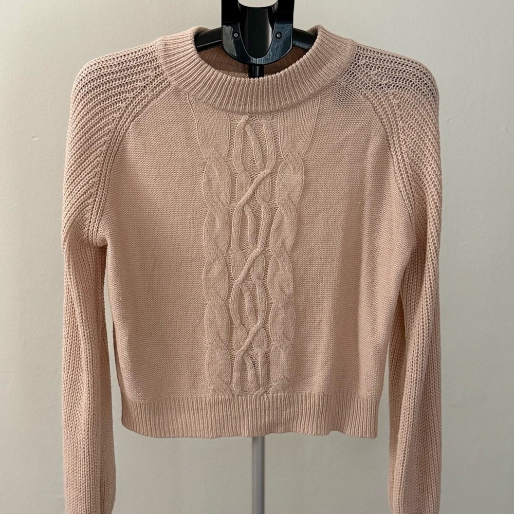 SHEIN Women's Cable Knit Sweater - Tan
